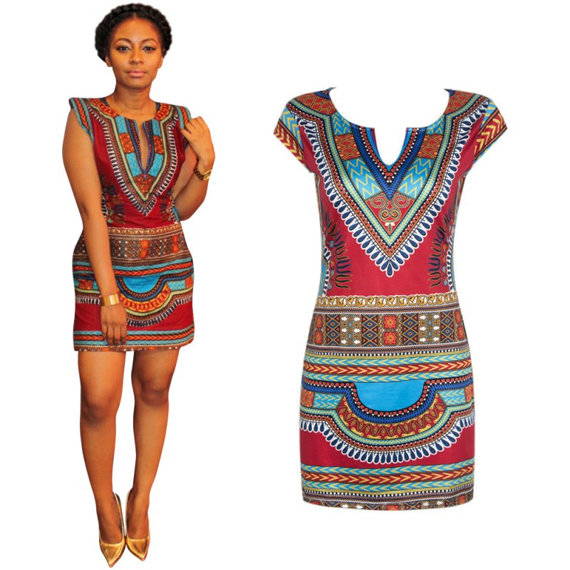 Fashion Womens Traditional African Print Dashiki Dress Party Tops Shirt Dress Ebay 